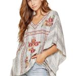 Savanna Jane Poncho Plus 2X/3X Floral Embroidered Snake Skin Print Boho Oversize Size undefined Photo 0