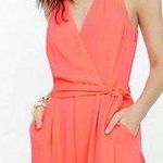 EXPRESS Neon Coral Romper Photo 0