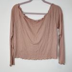 Arizona  XL Pink Crop Like Top with Frilly Shoulders Long Sleeve Photo 0