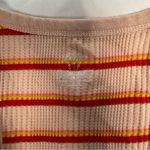 Aerie NWT Size S Orange Stripe Boyfriend Scoop Waffle Knit Tank Racerback Cotton Photo 2