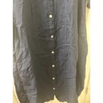 Sahara SHIRT DRESS TEXTURED Viscose Button Up Bubble Hem Dress BLUE NAVY SZ S Photo 3