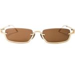 Gucci  GG Upside Down Rectangular Sunglasses in Gold New Womens Sunnies Photo 1
