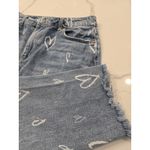 No Boundaries  Womens Heart Print High-Rise Straight Junior 11 Raw Hem Jeans Photo 5