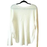 EXPRESS Cream Knit Crewneck Round Hem Pullover Sweater Photo 5