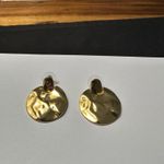 J.Crew Signed Gold Tone Door knocker Dangle Pierced Earrings Photo 0