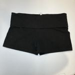 Victoria's Secret Y2K Victoria’s Secret Black Foldover Yoga Shorts Size Medium Gold Angel Wings Photo 2