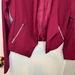 Rue 21 Women's Red Open Front Jacket with Zippers by Size Large Photo 2