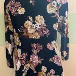 Torrid Black Floral Studio Knit Wrap Peplum Top Photo 3