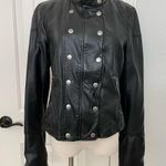 Free People WE THE FREE Vegan Leather Jacket w/removable hood size small Photo 3