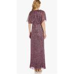 Adrianna Papell Women Metallic Blouson Gown Special Occasion Dress Burgundy! Photo 7