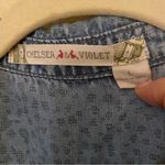 Chelsea and Violet  Chambray Leopard Blouse Photo 2