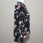 Finn & Grace  black painterly floral blouse size small Photo 3
