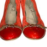 AGL Monika Ballet Flats Womens 14 Orange Patent Leather Cap Toe Feminine Italy Size 13 Photo 4