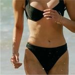 J.Crew NWT Ribbed High Rise High Leg Cheeky Bikini Swim Bottom Blue XS #3199 Photo 1