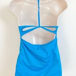 Fabletics strappy scoop neck razorback blue tank top medium Photo 1