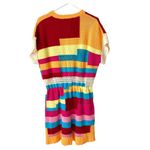 ZARA  Crochet Multicolor Open Neck Pink Blue Granny Romper medium Photo 2