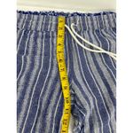 Blue Rain Blue‎ Rein Women's Striped Frayed Hem Wide Leg Cropped Pants Drawstring Small Photo 4