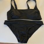 Xhilaration Black Ribbed Bikini Set Photo 1