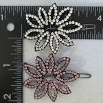 Set of Six Flower Rhinestone Hair Barrettes Pink Photo 6