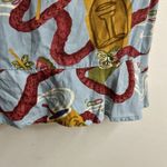 Vintage Kahala Dress Sz 10 Hawaiian Drinks Print V Neck Sleeveless Blue Sundress Photo 4