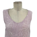 Flax Woodstock Dress Linen Lilac Lavender White Gingham Floral Size XS Photo 1