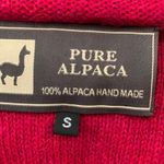 Pure Alpaca Handmade Bright Pink Red Sweater S Photo 5
