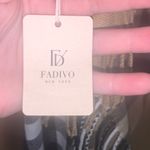 Fadivo NWT  New York Shawl Wrap Blanket Sweater beige white black stripe Photo 5