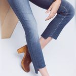 Anthropologie Anthro Pilcro Parallel Step Up Hem Mid Rise High-Low Straight Leg Jeans size 28 Photo 3