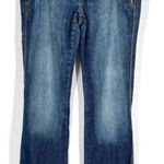 EXPRESS VTG  Women's Low Rise‎ Stella Bootleg Jeans Blue Denim Embroidered Size 6 Photo 0