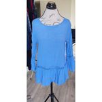 Bobeau  Womens Blouse Sz Medium Boho Peasant Long Bell Sleeve Festival Hipster Photo 4