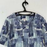 Denim & Co  Abstract Print Short Sleeve Blouse Shirt Womens XS Blue Photo 1