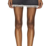 Good American   A-Line Denim Skirt With Crystal Trim Size 4/27 Photo 0