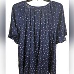 Ember Polyester Navy Blue Floral Button Photo 2