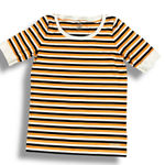 Bogner Jackie Orange Navy White Striped Short Sleeve logo t shirt Size 12 Photo 0