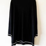 Grace Karin Black Cardigan Tunic Sweater With White Trim Photo 1