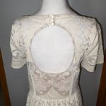 Plenty by Tracy Reese Lace Fit & Flare Dress Cutout Back Short Sleeve Tan Size 8 Photo 5