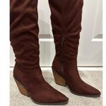 Charles by Charles David Charles David Wire Tall Boots Brown Microsuede Size 7 NWOB Textile Upper Fall Photo 3