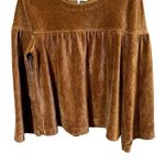 Madewell  Women's Brown Corduroy Swing Blouse Size Small Boxy Long Bell Sleeve Photo 2