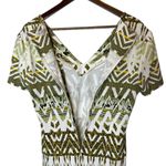 Etro Sheath Dress Short Sleeve Abstract Print Green Size 10 Photo 2