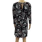 Metaphor  Black Floral 3 Quarter Sleeve Stretch Zip Side Sheath Dress Womens XL Photo 4
