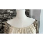 Blu Pepper Crop Top Women Large Boho Off Shoulder Snake Skin Balloon Sleeves Y2K Photo 1