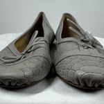 Latigo Boast Flats Womens 9M Gray Snake Embossed Leather Ballet Minimal Casual Photo 1