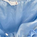 Lush Clothing Lush Womenâs Sky BlueâBalloon Sleeve Cropped Peplum Babydoll Top Large Photo 8