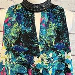 Nicole Miller NICOLE (by ) Blouse Sleeveless Embellished High Neck-Large Photo 2