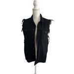 AGOLDE  Women's Black Frayed Denim Vest Size Small Photo 1