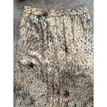 Ivy & Annabelle Intimates Floral Animal Print Satin Kimono Pajama Set, M Gold Size M Photo 4