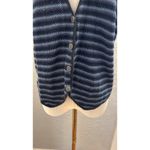VTG 90s Backroad Blues Knit Vest Women Blue Stripe Granny Cottage Hippie Retro Photo 2