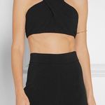 Cushnie et Ochs Bella women’s front cross black crepe crop top size 4 small Photo 0