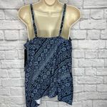 MiracleSuit  Paillette Peephole High Neck Tankini Top Size 14 Blue Stripe New Photo 3