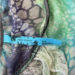 Free People Mermaid Blue Green Yellow and White Lace Sequin Detailed Racerback Flowy Tank Photo 7